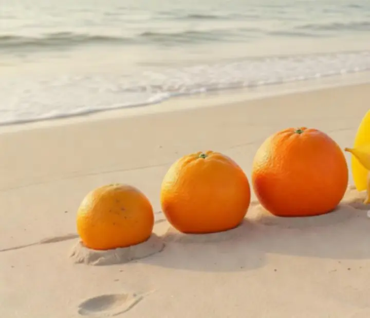 Illustration des étapes d’évolution des fruits dans Merge & Shoot!